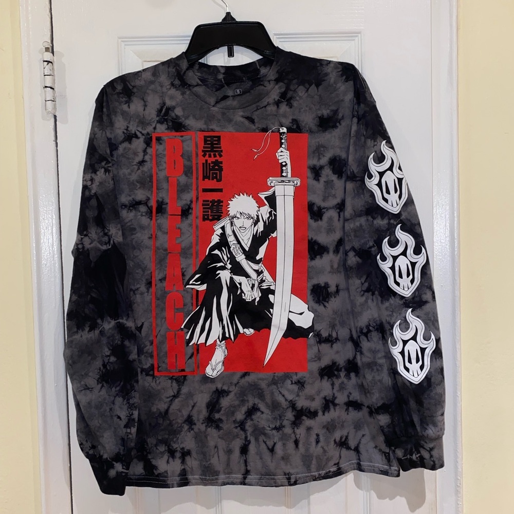 Bleach Ichigo Kurosaki Anime Twentieth Anniversary Black & Grey Shirt, Size S